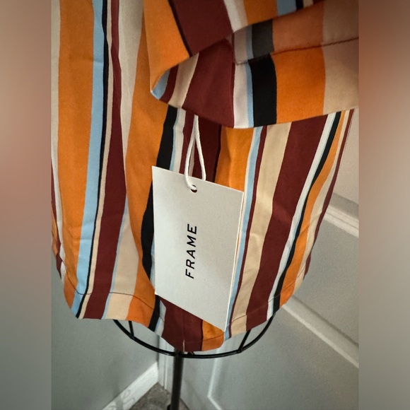 NWT Frame Mini Striped Button Front Short Sleeve Blouse in Size Small - Picture 7 of 10